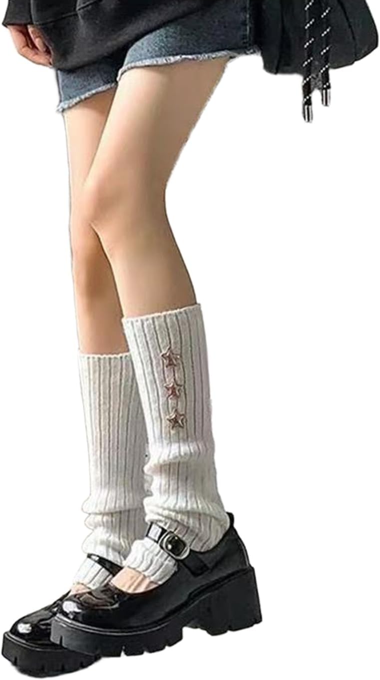 Gesranxs Star Leg Warmers for Girls Y2K Japanese Kawaii Harajuku Accessory Leg Warmers for Winter - Image 1